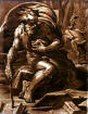 Ugo da Carpi, Diogenes (nach Parmigianino), Clair-Obscur-Holzschnitt, Amsterdam, Rijksprentenkabinet