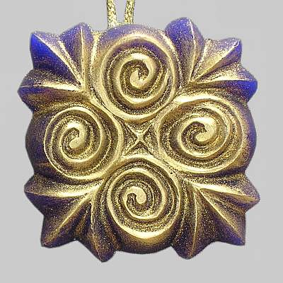 Wax pendant Volute, 2.2 by 2.2 in., burns approx.  hours