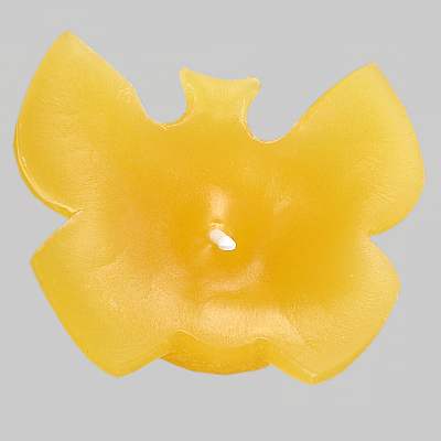 Floating candle Butterfly, yellow, 2.8 by 2.4 in., burns approx. 4 hours