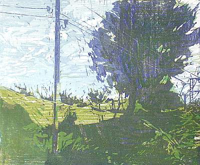 Michael Daum, Weilerhof, 1994, Farbholzschnitt auf Papier, 70,0 cm x 50,0 cm