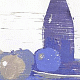 Michael Daum, Äpfel und Flasche ( in Blau), 2004, Farbholzschnitt auf Papier, 25,0 cm x 35,0 cm