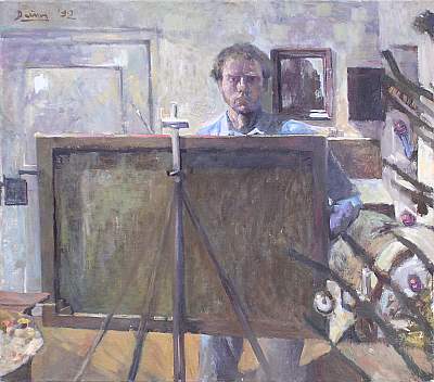 Michael Daum, Selbstportrait, 1992, Öl auf Leinwand, 70,0 cm x 80,0 cm