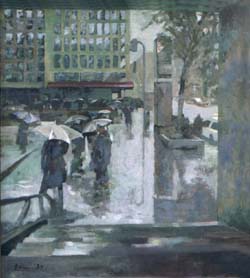 Michael Daum, Bayerstra&szlig;e, 1993, Eitempera auf Leinwand, 83,0 cm x 92,0 cm