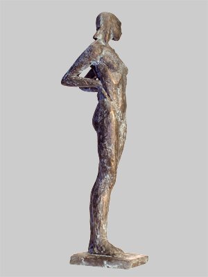 Angelika Kienberger, Small upright nude, 2007, bronze, 8.7 by 1.8 by 2 in.