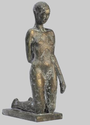 Angelika Kienberger, Small kneeling nude, 2006, bronze, 6.3 by 1.8 by 3.3 in.
