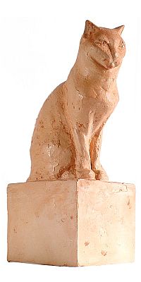 Angelika Kienberger, Small cat, 2004, cast ceramic, 9.4 by 4.3 by 3.1 in.