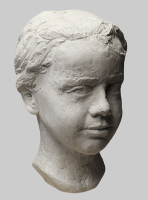 Angelika Kienberger, Portrait Ira, 2014, Marmorsteinguss, 25x15x20 cm